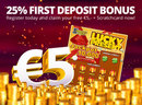 5 euro gratis plus een kraskaart extra